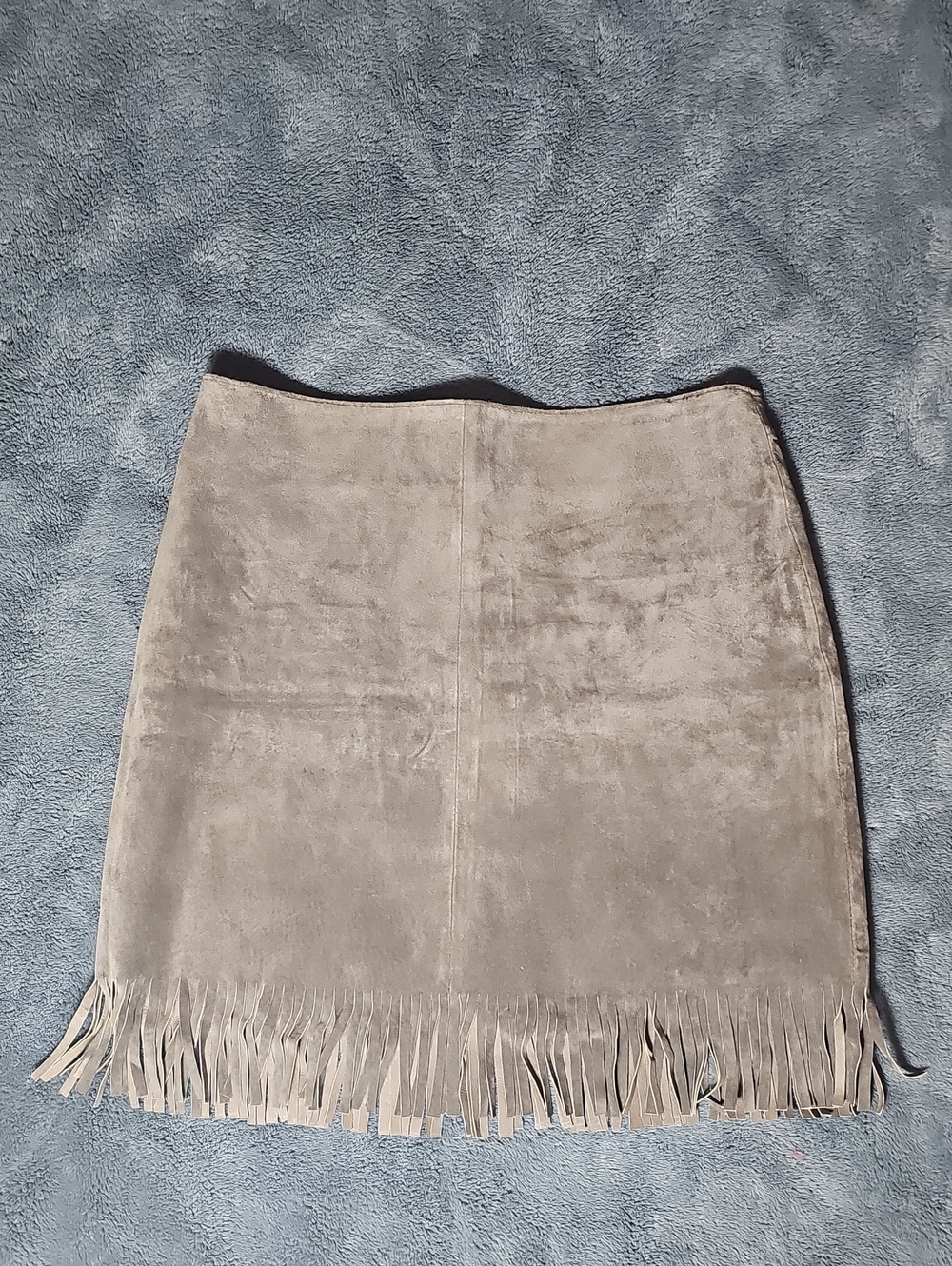 Blue Asphalt Brown Suede Leather Fringe Mini Skirt Size 7